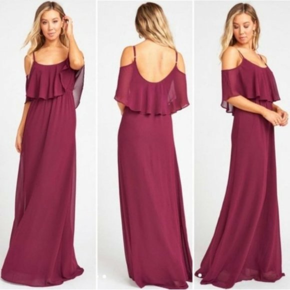 SHOW ME YOUR MUMU Caitlin Ruffle Red Maxi Dress - Picture 1 of 10